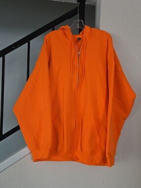 Gildan Orange Heavy Blend Zip Hoodie